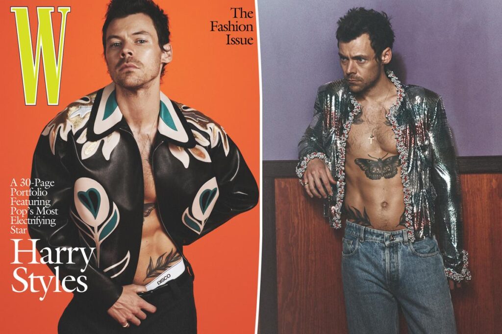 Harry Styles is shirtless in Chanel for W magazine September cover
