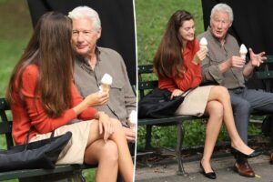 Richard Gere, 76, cozies up to younger co-star Diana Silvers, 28, on movie set