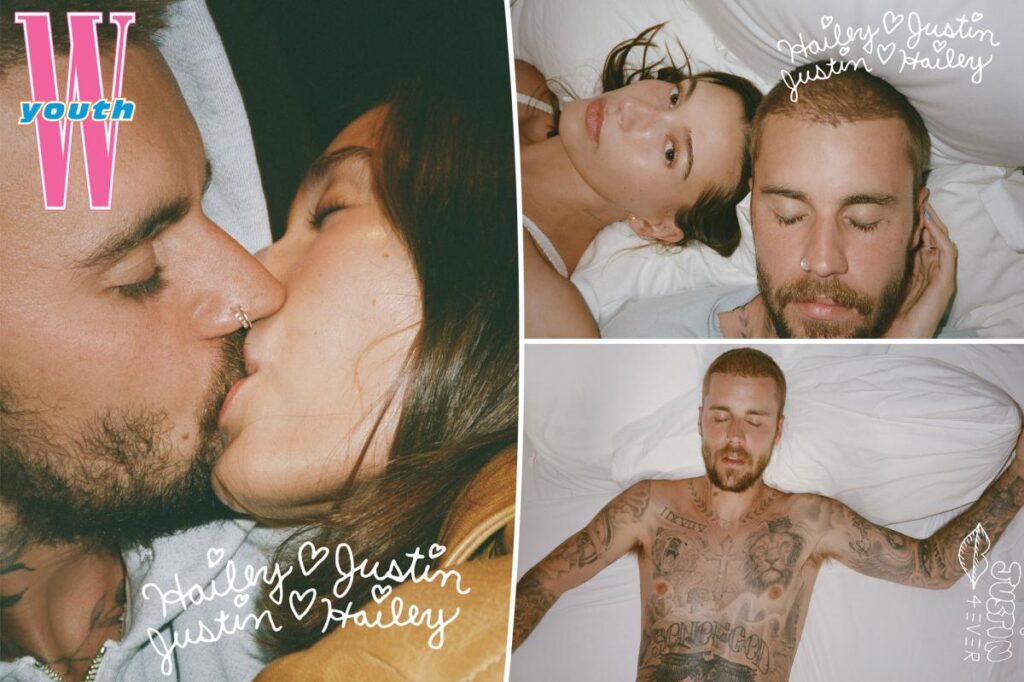 Justin and Hailey Bieber pack on the PDA in bed during intimate photo shoot