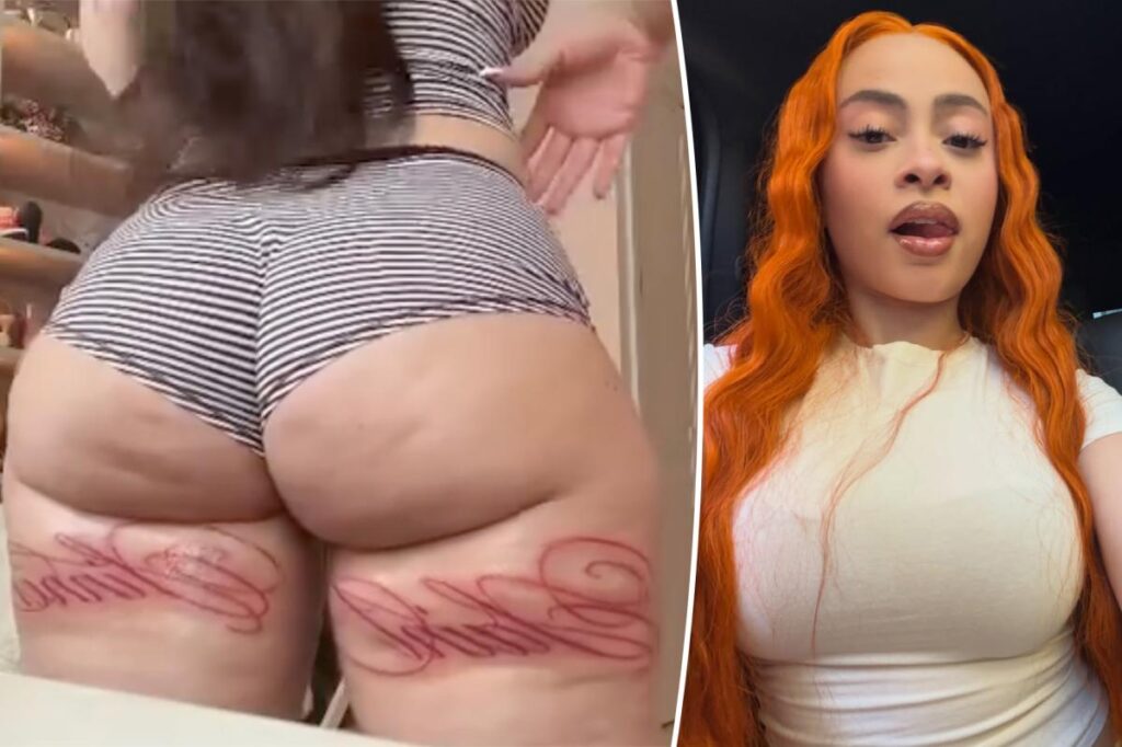 Ice Spice shows off new ‘Saint’ and ‘Sinner’ tattoos on the back of her thighs in cheeky video