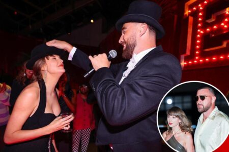 Travis Kelce reveals he wore a white top hat during Taylor Swift wedding at MSG