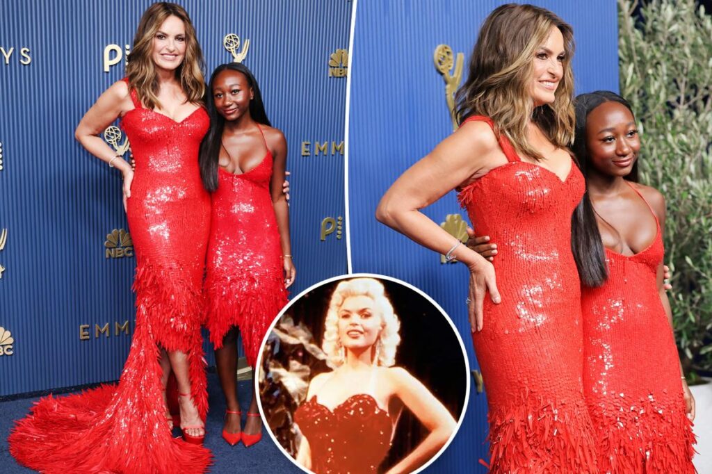 Mariska Hargitay and daughter hit Emmys 2026 red carpet in matching dresses