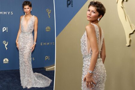 Zendaya turns heads in pixie cut and silver beads on Emmys 2026 red carpet