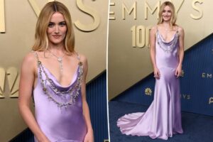 Sarah Pidgeon wows in purple Chanel dress on the Emmys 2026 red carpet