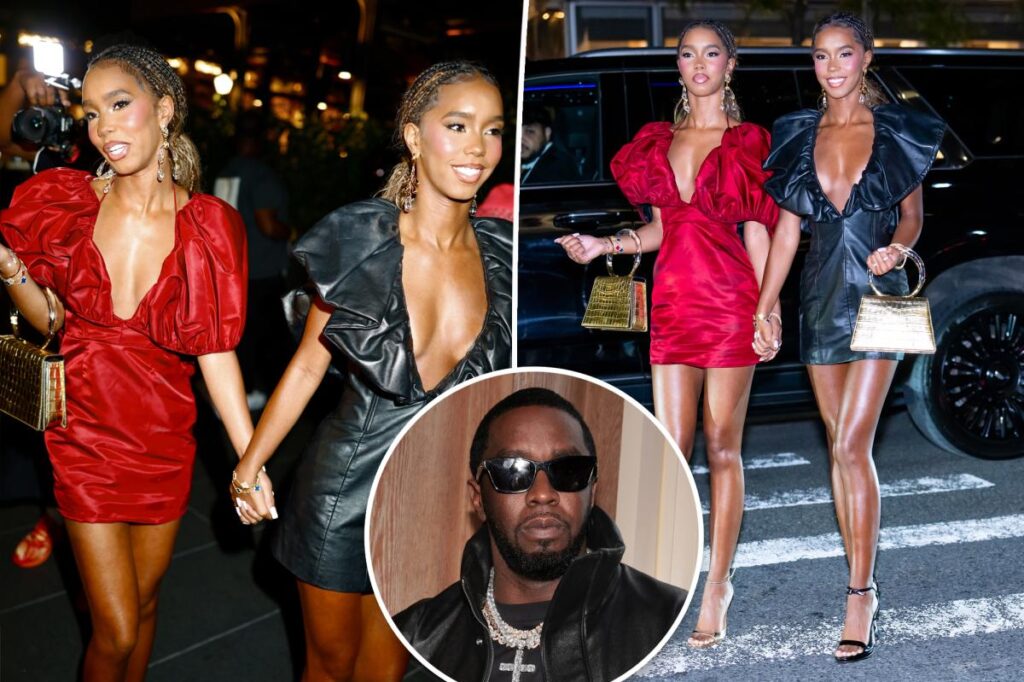 Sean ‘Diddy’ Combs’ twin daughters match in minis at NYFW as rapper remains in prison
