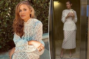Eva Mendes and Kelly Rutherford have this Heidi Merrick set in common