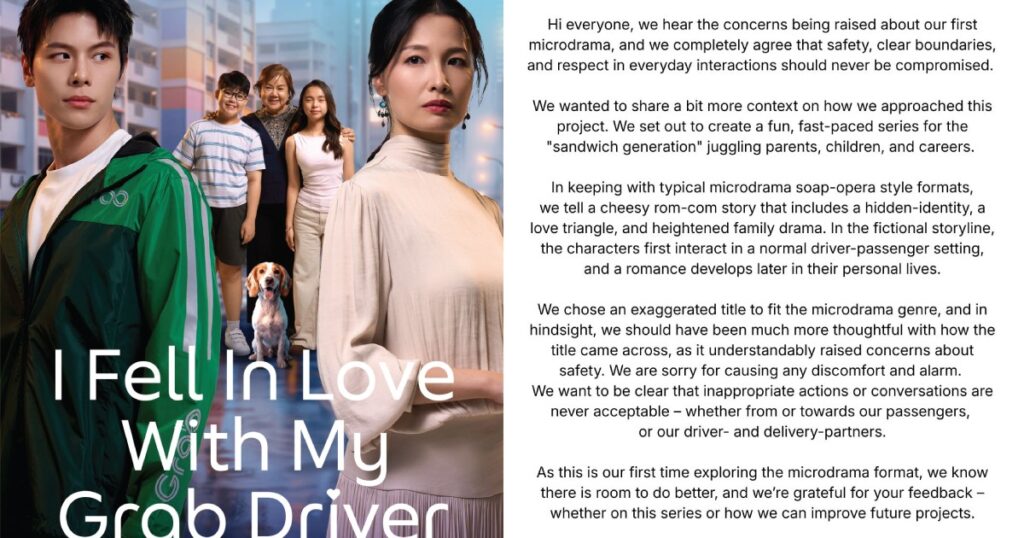 Grab apologises for ‘causing discomfort and alarm’ after microdrama raises concerns among netizens