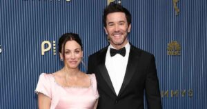 Pregnant Kaley Cuoco and Tom Pelphrey Cozy Up on the Red Carpet at Emmy Awards 2026