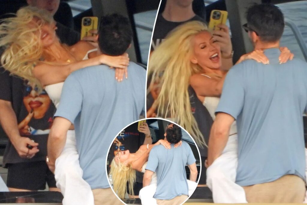 Christina Aguilera gets swung around by fiancé Matthew Rutler as they pack on the PDA in Portofino