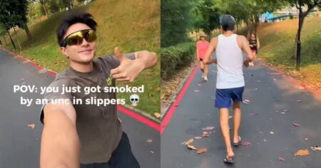 Shane Pow gets ‘smoked’ by uncle in slippers during run