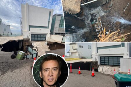 Nicolas Cage’s Malibu mansion surrounded by massive sinkhole
